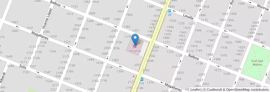 Mapa de ubicacion de Ultramar en Argentinië, Buenos Aires, Partido De Pergamino.