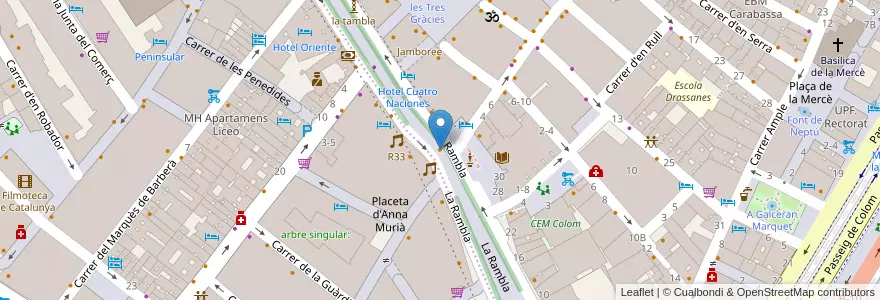 Mapa de ubicacion de ULTRAMARINOS en اسپانیا, Catalunya, Barcelona, Barcelonès, Barcelona.