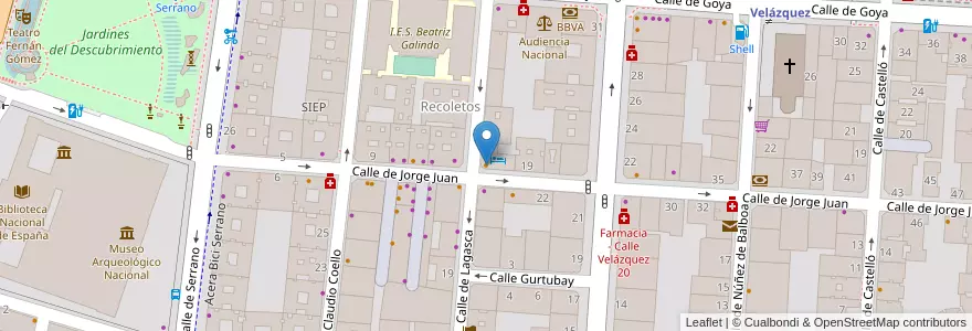 Mapa de ubicacion de Ultramarinos Quintín en Spanien, Autonome Gemeinschaft Madrid, Autonome Gemeinschaft Madrid, Área Metropolitana De Madrid Y Corredor Del Henares, Madrid.