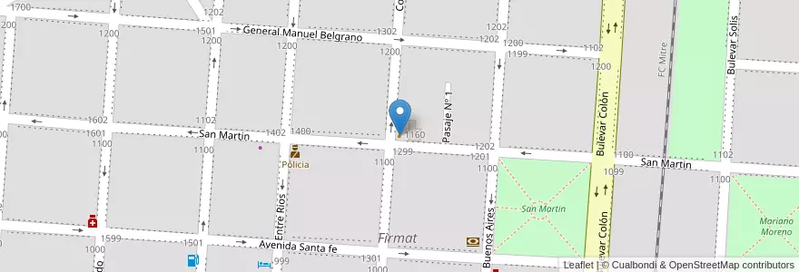 Mapa de ubicacion de UMA Bar en アルゼンチン, サンタフェ州, Departamento General López, Municipio De Firmat, Firmat.