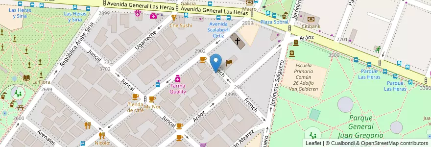 Mapa de ubicacion de UNA Universidad Nacional De Las Artes, Palermo en Argentine, Ciudad Autónoma De Buenos Aires, Buenos Aires, Comuna 14.