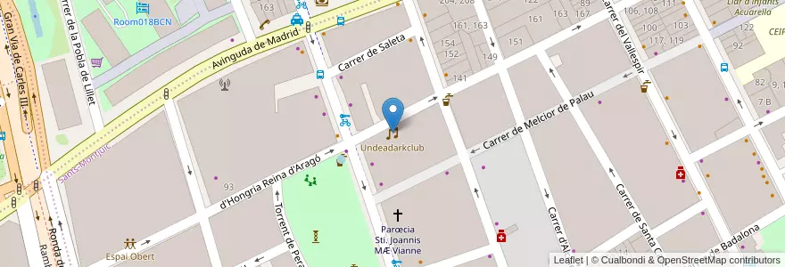 Mapa de ubicacion de Undeadarkclub en Spagna, Catalunya, Barcelona, Barcelonès, Barcelona.