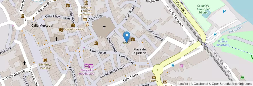 Mapa de ubicacion de UNED en Испания, Наварра, Наварра, Tudela.