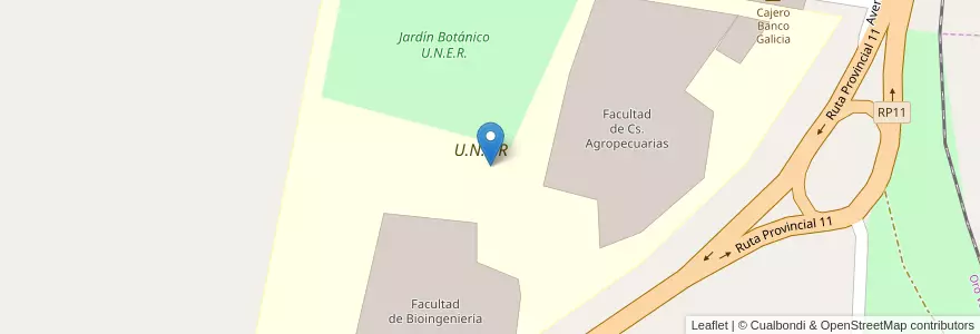Mapa de ubicacion de U.N.E.R en アルゼンチン, エントレ・リオス州, Departamento Paraná, Distrito Sauce, Oro Verde.