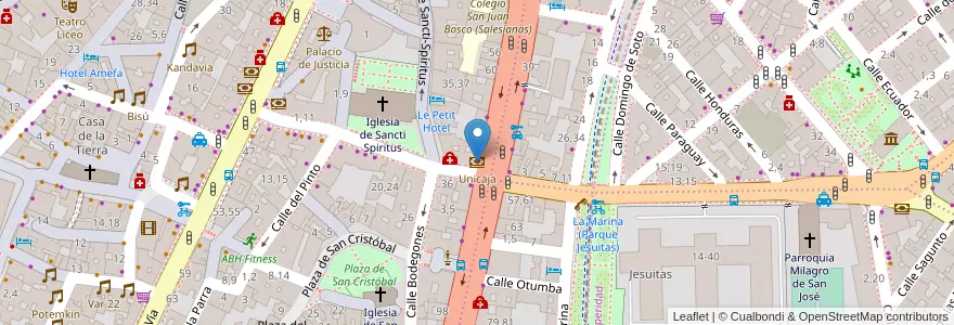 Mapa de ubicacion de Unicaja en Spanien, Kastilien Und León, Salamanca, Campo De Salamanca, Salamanca.