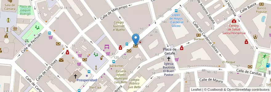 Mapa de ubicacion de Unicaja en Spanien, Autonome Gemeinschaft Madrid, Autonome Gemeinschaft Madrid, Área Metropolitana De Madrid Y Corredor Del Henares, Madrid.