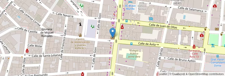 Mapa de ubicacion de Unicaja Banco en إسبانيا, منطقة مدريد, منطقة مدريد, Área Metropolitana De Madrid Y Corredor Del Henares, مدريد.