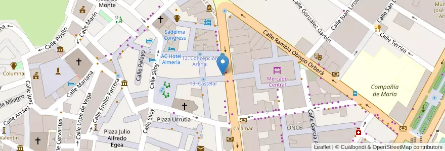 Mapa de ubicacion de Unicaja Banco en Испания, Андалусия, Альмерия, Альмерия.