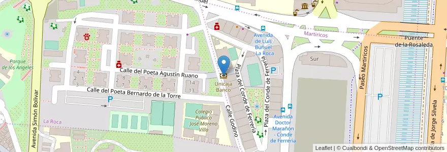 Mapa de ubicacion de Unicaja Banco en Espanha, Andaluzia, Málaga, Málaga-Costa Del Sol, Málaga.