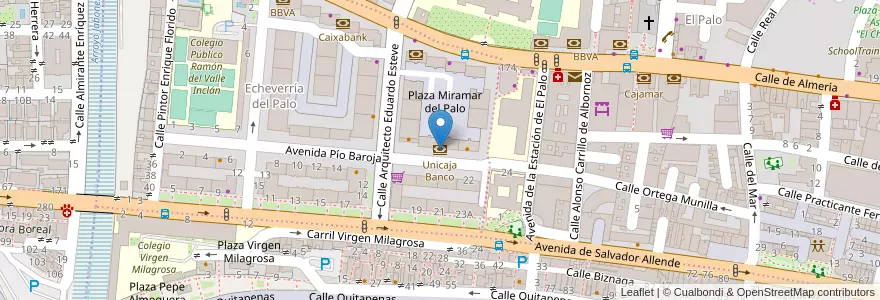 Mapa de ubicacion de Unicaja Banco en 스페인, Málaga-Costa Del Sol, Málaga.
