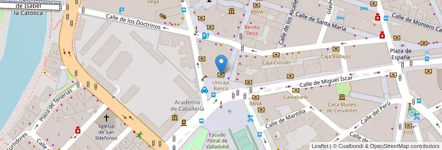 Mapa de ubicacion de Unicaja Banco en Spain, Castile And León, Valladolid, Valladolid.