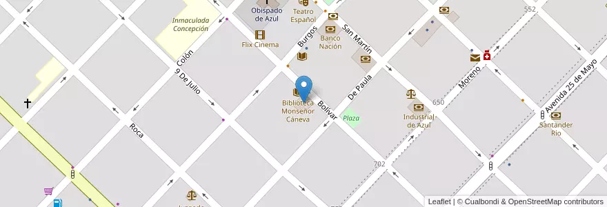 Mapa de ubicacion de UNICEN Posgrados Derecho en Argentinië, Buenos Aires, Partido De Azul.