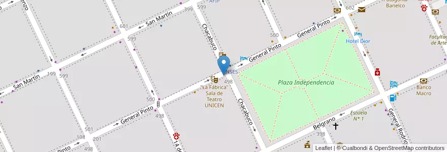 Mapa de ubicacion de Unicen en Arjantin, Buenos Aires, Partido De Tandil, Tandil.