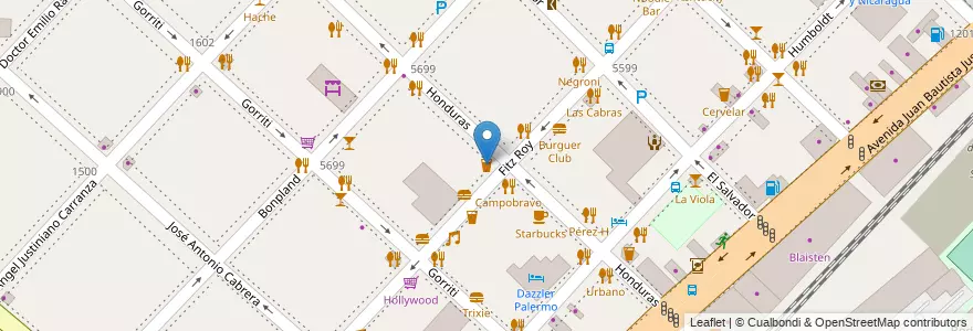 Mapa de ubicacion de Único Bar & Bistro, Palermo en Argentina, Ciudad Autónoma De Buenos Aires, Buenos Aires.