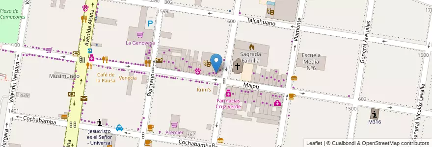 Mapa de ubicacion de Unicornio's en Argentina, Buenos Aires, Partido De Lomas De Zamora, Banfield.
