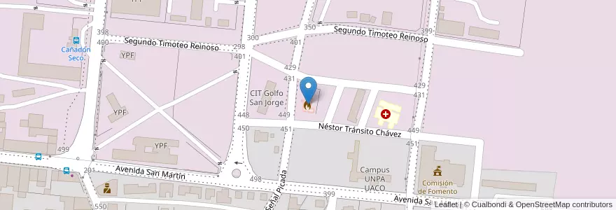 Mapa de ubicacion de Unidad 18º de Bomberos en الأرجنتين, تشيلي, محافظة سانتا كروز, Comisión De Fomento De Cañadón Seco, Deseado, Cañadón Seco.