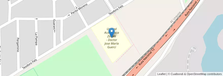 Mapa de ubicacion de Unidad Académica Zárate - Doctor Jose María Guerci en Argentinië, Buenos Aires, Partido De Zárate.