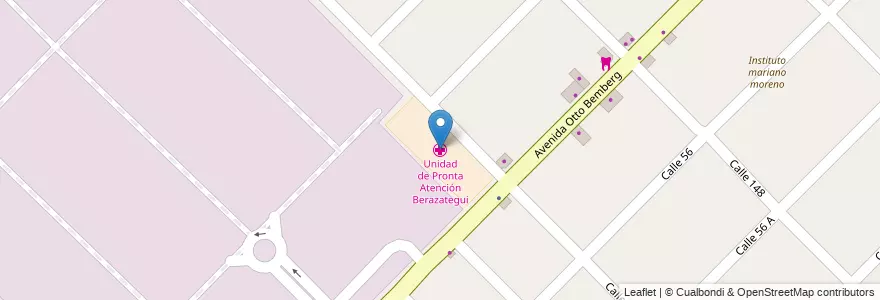 Mapa de ubicacion de Unidad de Pronta Atención Berazategui en Arjantin, Buenos Aires, Partido De Berazategui, Hudson.