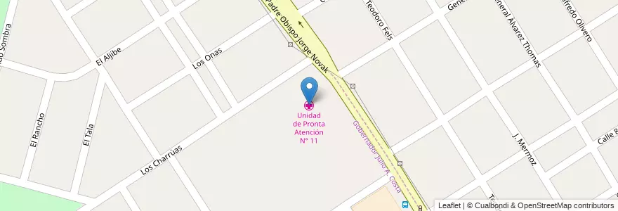 Mapa de ubicacion de Unidad de Pronta Atención N° 11 en Argentinien, Provinz Buenos Aires, Partido De Florencio Varela.