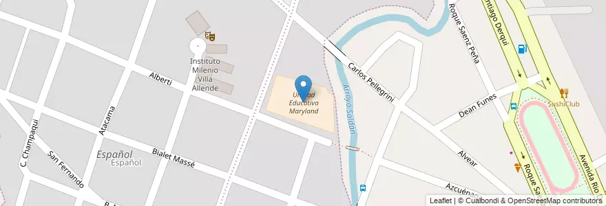 Mapa de ubicacion de Unidad Educativa Maryland en Аргентина, Кордова, Departamento Colón, Municipio De Villa Allende, Pedanía Calera Norte, Villa Allende.