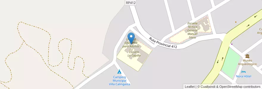 Mapa de ubicacion de Unidad Educativa para Adultos 13 en Arjantin, San Juan, Şili, Calingasta.