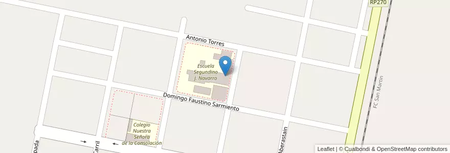 Mapa de ubicacion de Unidad Educativa para Adultos 14 en Arjantin, San Juan, Şili, 25 De Mayo.