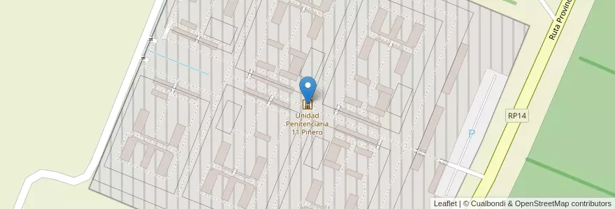 Mapa de ubicacion de Unidad Penitenciaria 11 Piñero en Argentina, Santa Fe, Departamento Rosario, Municipio De Piñero.