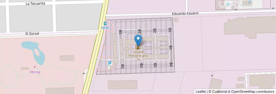 Mapa de ubicacion de Unidad Penitenciaria 16 en Arjantin, Santa Fe, Departamento Rosario, Municipio De Pérez.