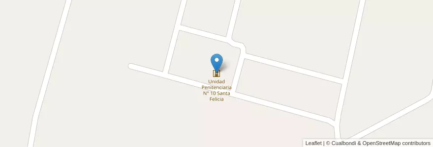 Mapa de ubicacion de Unidad Penitenciaria N° 10 Santa Felicia en Arjantin, Santa Fe, Departamento Vera, Municipio De Vera.