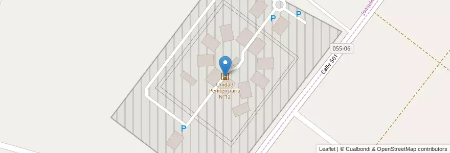 Mapa de ubicacion de Unidad Penitenciaria N°12, Joaquin Gorina en Аргентина, Буэнос-Айрес, Partido De La Plata, Joaquín Gorina.