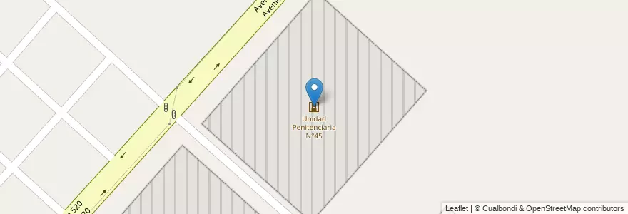 Mapa de ubicacion de Unidad Penitenciaria N°45, Melchor Romero en Argentina, Buenos Aires, Partido De La Plata, Melchor Romero.