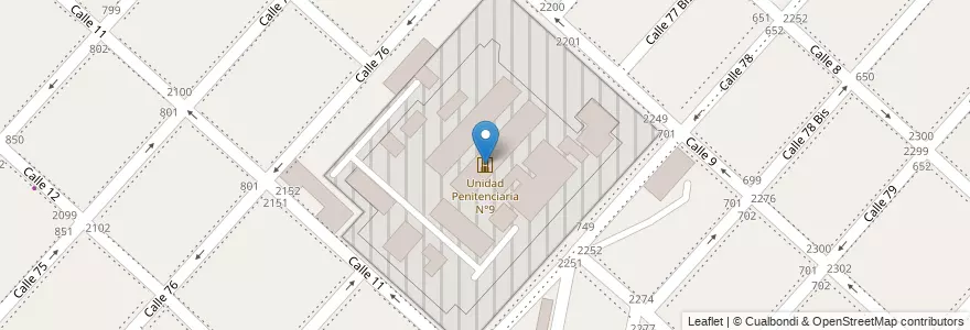 Mapa de ubicacion de Unidad Penitenciaria N°9, Villa Elvira en Аргентина, Буэнос-Айрес, Partido De La Plata, Villa Elvira.