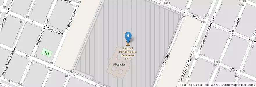 Mapa de ubicacion de Unidad Penitenciaria Provincial Nº 1 en آرژانتین, شیلی, استان سانتا کروس، آرژانتین, Pico Truncado, Deseado, Pico Truncado, Zona Este.