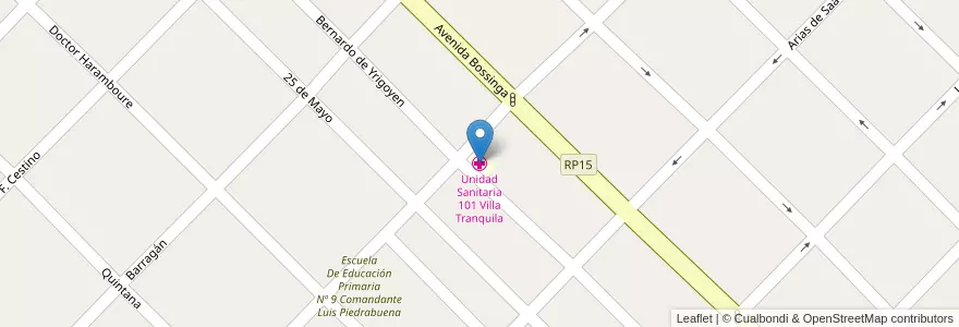Mapa de ubicacion de Unidad Sanitaria 101 Villa Tranquila en アルゼンチン, ブエノスアイレス州, Partido De Ensenada.