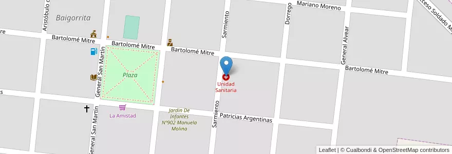 Mapa de ubicacion de Unidad Sanitaria en 阿根廷, 布宜诺斯艾利斯省, Partido De General Viamonte, Baigorrita.