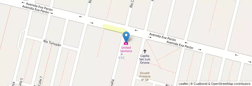 Mapa de ubicacion de Unidad Sanitaria en Arjantin, Buenos Aires, Partido De Almirante Brown, San Francisco De Asís.