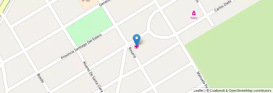 Mapa de ubicacion de Unidad Sanitaria 5 en Arjantin, Buenos Aires, Partido De Almirante Brown, Longchamps.