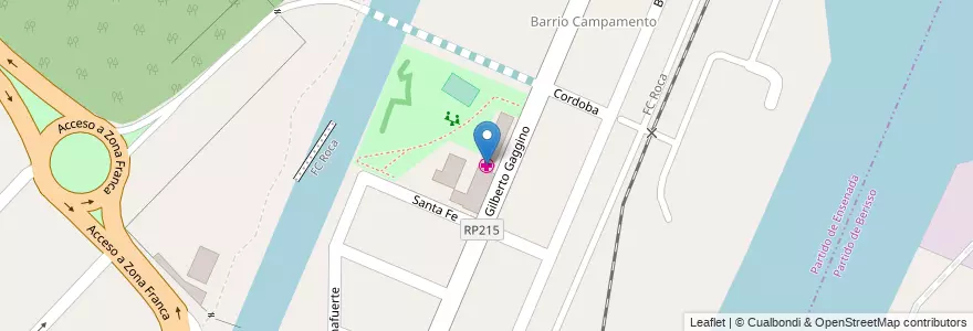 Mapa de ubicacion de Unidad Sanitaria Campamento en 阿根廷, 布宜诺斯艾利斯省, Partido De Berisso.