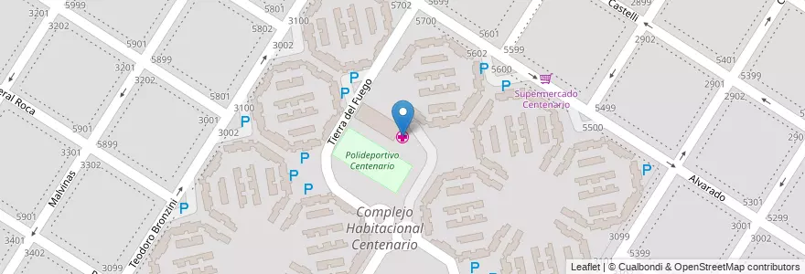 Mapa de ubicacion de Unidad Sanitaria Centenario en Argentinië, Buenos Aires, Partido De General Pueyrredón, Mar Del Plata.