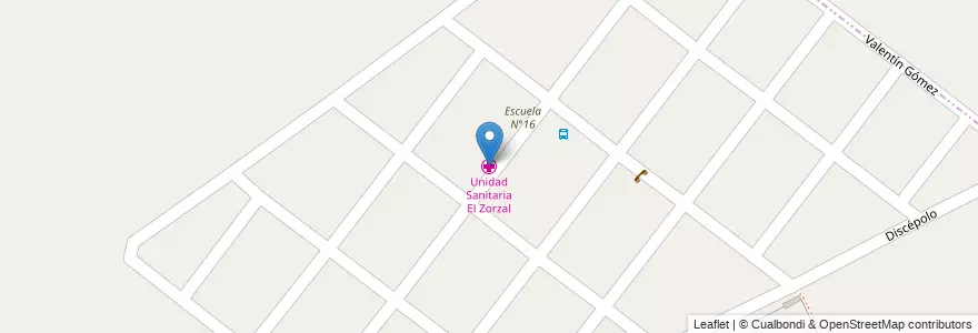 Mapa de ubicacion de Unidad Sanitaria El Zorzal en Argentina, Buenos Aires, Partido De Marcos Paz.