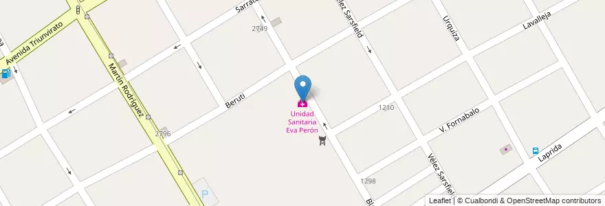 Mapa de ubicacion de Unidad Sanitaria Eva Perón en الأرجنتين, بوينس آيرس, Partido De Quilmes, Quilmes.