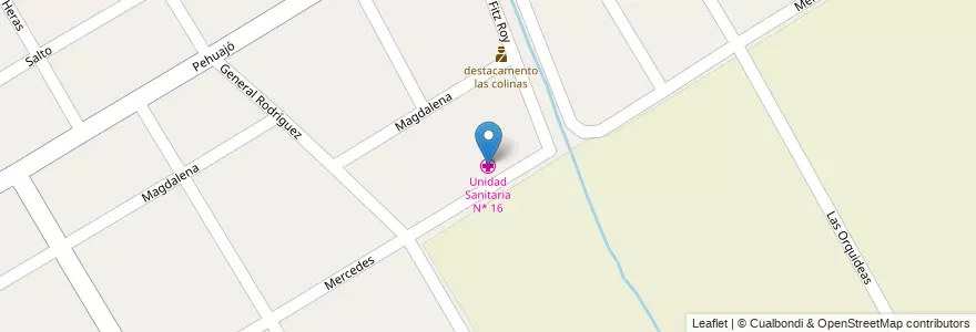 Mapa de ubicacion de Unidad Sanitaria N* 16 en Argentina, Buenos Aires, Partido De Esteban Echeverría, Monte Grande.