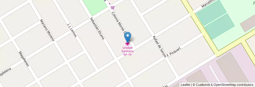 Mapa de ubicacion de Unidad Sanitaria N* 19 en Arjantin, Buenos Aires, Partido De Esteban Echeverría, 9 De Abril.