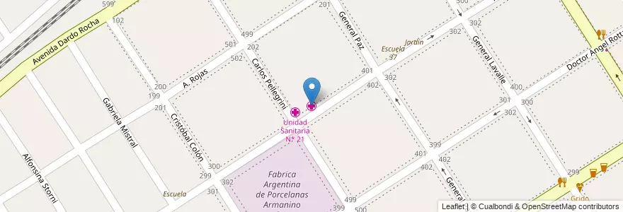 Mapa de ubicacion de Unidad Sanitaria N* 22 en アルゼンチン, ブエノスアイレス州, Partido De Esteban Echeverría, Monte Grande.