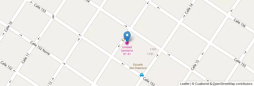 Mapa de ubicacion de Unidad Sanitaria N° 41 en Argentinië, Buenos Aires, Partido De Berisso.
