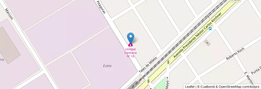 Mapa de ubicacion de Unidad Sanitaria Nº 15 en Argentine, Province De Buenos Aires, Partido De Ezeiza, Carlos Spegazzini.
