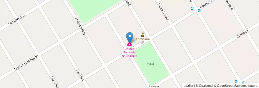 Mapa de ubicacion de Unidad Sanitaria Nº 3 Cunita II en Argentina, Buenos Aires, Partido De Ezeiza, La Unión.