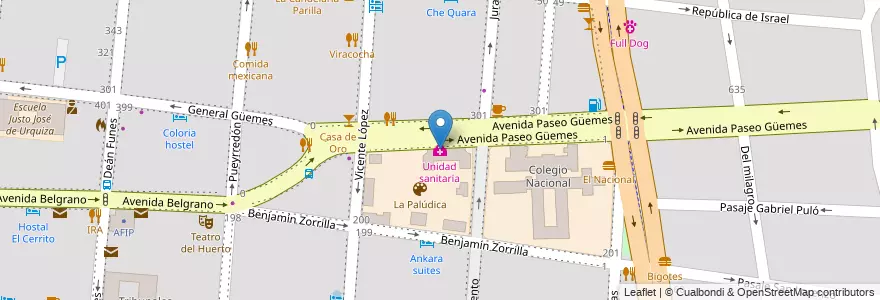 Mapa de ubicacion de Unidad sanitaria en Аргентина, Сальта, Capital, Municipio De Salta, Salta.