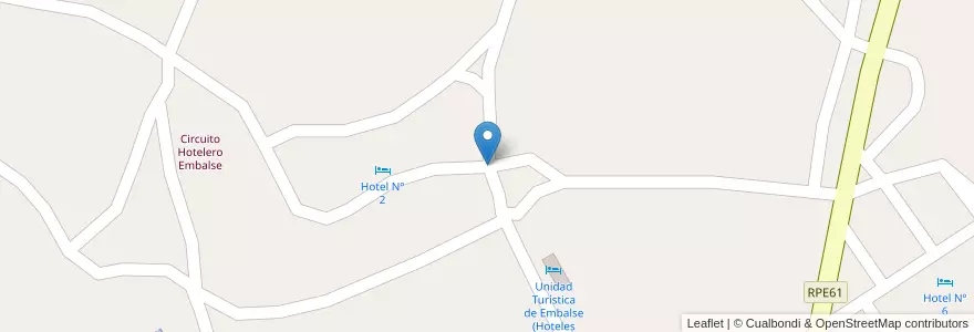 Mapa de ubicacion de Unidad Turística de Embalse (Hoteles I a V) en Аргентина, Кордова, Departamento Calamuchita, Pedanía Cóndores, Municipio De Embalse.