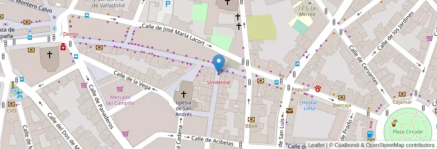 Mapa de ubicacion de Unidental en Sepanyol, Castilla Y León, Valladolid, Valladolid.